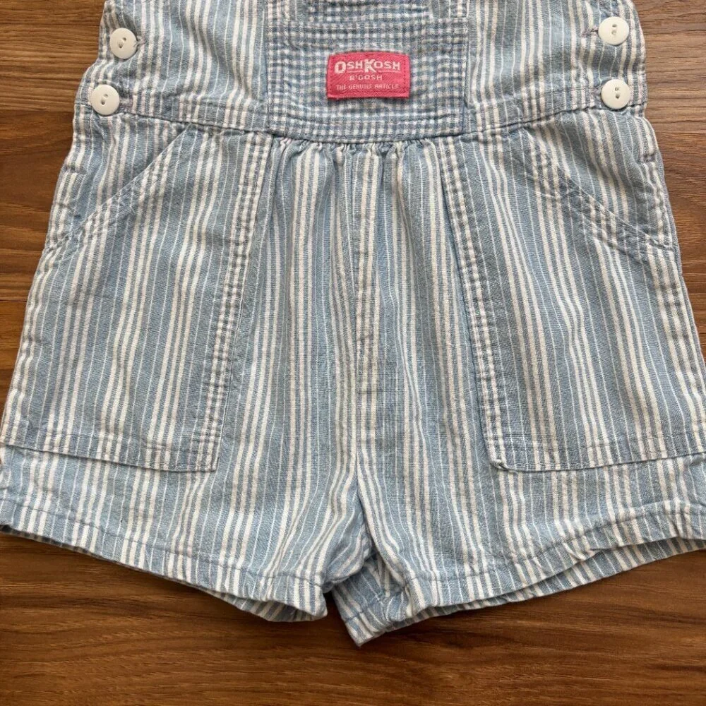 Osh Kosh B'Gosh Vintage Made in USA Cotton Striped 4T Overalls Jumpsuit